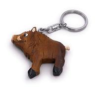 Onwomania Porte-clés en bois avec verrous de sanglier, breloque pendentif sabot fendu