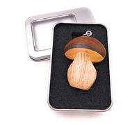 Onwomania Porte-clés en bois boletus champignon forêt passoire pendentif Dans une boîte cadeau