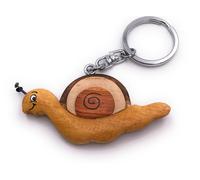 Onwomania Porte-clés en bois Escargot avec antennes Mollusque Animal Charm