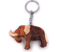 Onwomania Porte-clés en bois Mammouth Animal Eléphant Défenses Mammifère Afrique Pendentif Charm
