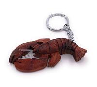 Onwomania Porte-clés en bois pendentif crabe de homard marin d'eau de mer des animaux marins