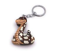 Onwomania Porte-clés en bois serpent repéré Scalycock Animal python Anaconda reptile pendentif charme