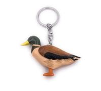 Onwomania Porte-clés en bois Steckente canard oiseau oies oiseau pendentif animal aquatique charme