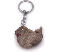 Onwomania Porte-clés en bois vache de mer phoque lion de mer animal eau plage mammifère pendentif Charm