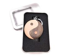 Onwomania Porte-clés en bois Ying Yang Balance Yoga Symbole Balance Pendentif Dans une boîte cadeau