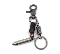 Onwomania Porte-clés en forme de cartouche argentée - Porte-bonheur en métal - Dans une boîte cadeau en aluminium - Idéal pour offrir, argenté, taille unique
