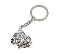 Onwomania Porte-clés en forme de coccinelle de voiture - Porte-bonheur en métal - Dans une boîte cadeau en aluminium - Idéal pour offrir, argenté, taille unique