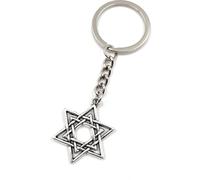 Onwomania Porte-clés - "Étoile Pentagramme" - Porte-bonheur en métal idéal comme cadeau par ex. pour le meilleur ami, la meilleure amie, maman
