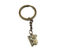 Onwomania Porte-clés Eucalyptus Koala Bear Porte-clés Bronze Métal