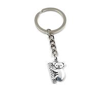Onwomania Porte-clés Eucalyptus Koala Bear Porte-clés En Métal Argenté