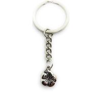 Onwomania Porte-clés Fleur de marais Fleur rose argent Pendentif métal Charm