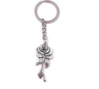 Onwomania Porte-clés Fleur Tulipe Rose Métal Pendentif Charm