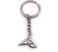 Onwomania Porte-clés géode règle mathématiques dessin argent pendentif Keychain
