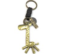 Onwomania Porte-clés Girafe dorée long cou mignon pendentif métal Charm