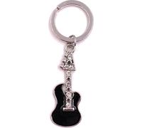 Onwomania Porte-clés Guitare électrique noir métal pendentif Charm