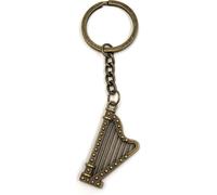 Onwomania Porte-clés Harpe Instrument Bronze Pendentif métal Charm