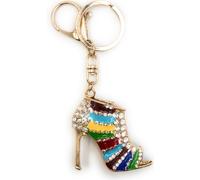 Onwomania Porte-clés Haut Talon Chaussure noble multicolore Cristaux Métal Pendentif Charm