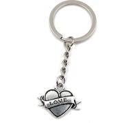 Onwomania Porte-clés - "Herz Love Liebe" - Porte-bonheur en métal idéal comme cadeau par ex. pour le meilleur ami, la meilleure amie, maman