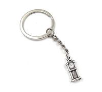 Onwomania Porte-clés Horloge coucou oiseau horloge de sol pendentif en métal argenté Charm