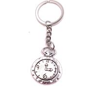Onwomania Porte-clés Horloge Simple Heure Mur Métal Pendentif Charm