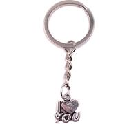 Onwomania Porte-clés Je t'aime Saint-Valentin Argent Métal Pendentif Charm