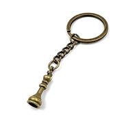 Onwomania Porte-clés jeu d'échecs roi figure figure bronze charme pendentif en métal