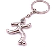 Onwomania Porte-clés Joueur de football Ballon Joueur de football Pendentif argent Keychain