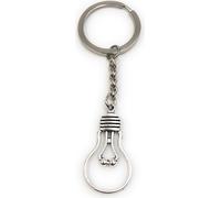 Onwomania Porte-clés lampe ampoule argent métal Charm