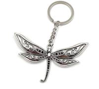Onwomania Porte-clés - "Libellule Insecte Décoré" - Porte-bonheur en métal idéal comme cadeau par ex. pour le meilleur ami, la meilleure amie, maman