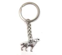 Onwomania Porte-clés loup hurlant animal argenté Pendentif métal Charm