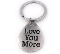 Onwomania Porte-clés Love You More Confession d'amour argent pendentif Keychain