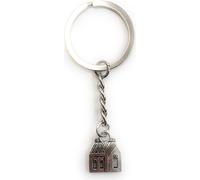 Onwomania Porte-clés Maison avec 3 fenêtres Argent Métal Pendentif Charm