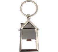Onwomania Porte-clés Maison avec ouvre-bouteille Argent Métal Pendentif Charm