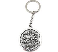 Onwomania Porte-clés - "Mandala cercle étoile" - Porte-bonheur en métal idéal comme cadeau par ex. pour le meilleur ami, la meilleure amie, maman