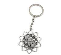 Onwomania Porte-clés - "Mandala Kreise Yantra" - Porte-bonheur en métal idéal comme cadeau par ex. pour le meilleur ami, la meilleure amie, maman