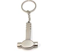 Onwomania Porte-clés Marteau Outil double face Argent Métal Pendentif Charm