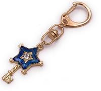 Onwomania Porte-clés Ouvre-porte étoile strass bleu or Pendentif Keychain