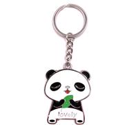 Onwomania Porte-clés Panda Amour Amour animal doux Argent Métal Pendentif Charm