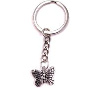 Onwomania Porte-clés Papillon mignon doux Argent Pendentif métal Charm