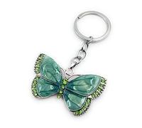 Onwomania Porte-clés papillon vert en métal porte-bonheur dans une boîte cadeau en aluminium, idéal pour offrir, vert, taille unique