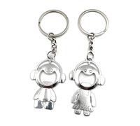 Onwomania Porte-clés Partenaire ouvre-bouteille Figurines Pendentif en métal argenté