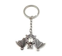 Onwomania Porte-clés pendentif chauve-souris pendentif en métal argenté