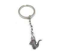 Onwomania Porte-clés pendentif crocodile alligator en métal argenté