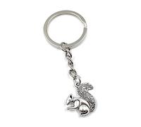 Onwomania Porte-clés pendentif écureuil avec un animal mignon, un pendentif en métal argenté