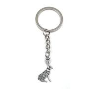 Onwomania Porte-clés pendentif lapin de Pâques en métal argenté charme