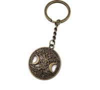 Onwomania Porte-clés - "Pentagram Demi-Lune Cercle" - Porte-bonheur en métal idéal comme cadeau par ex. pour le meilleur ami, la meilleure amie, maman