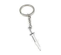 Onwomania Porte-clés Porte-clés Couteau en métal argenté Sabre Couteau de Survie