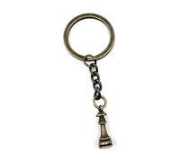 Onwomania Porte-clés porte-clés d'échecs en métal figurine dame pendentif en bronze