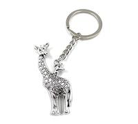 Onwomania Porte-clés Porte-clés En Métal Argenté 2 Girafes Girafe Avec Bébé Animal
