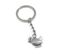 Onwomania Porte-clés porte-clés pendentif en métal argenté poule poulet coq ferme animal